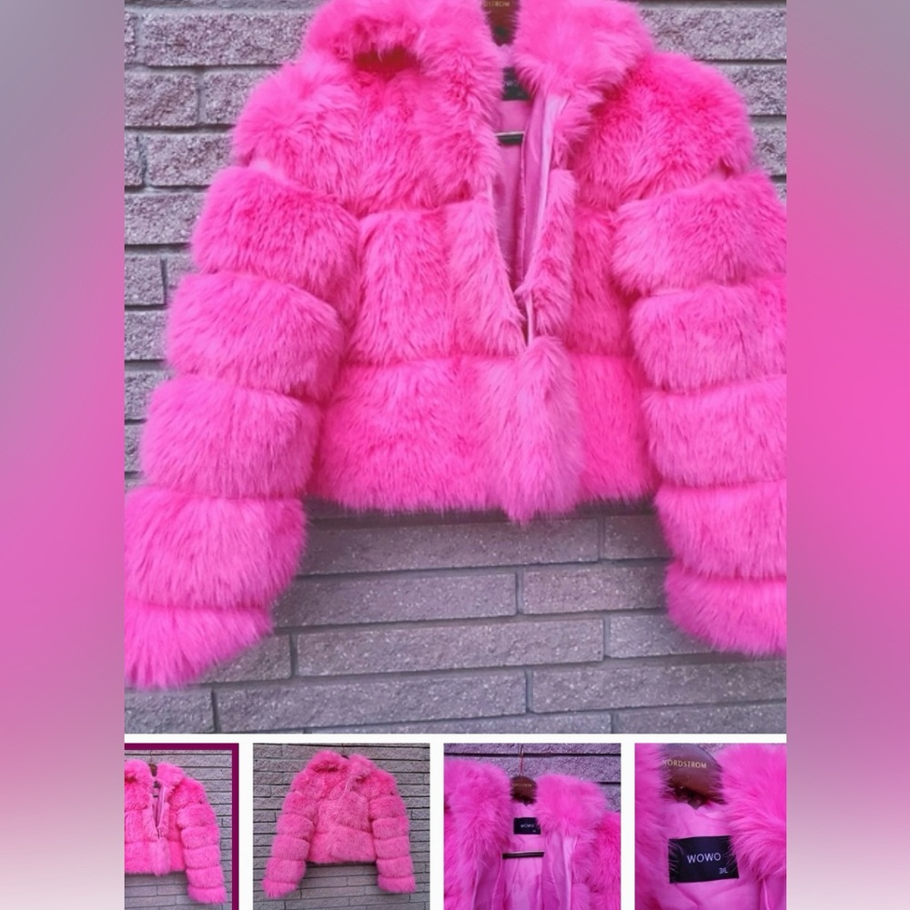 WOWO pink faux fur plus sz 1XL